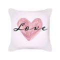 Axyaa Happy Valentine's Day Pink Pillowcase - Cute Square Cushion Cover