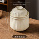 Axyaa Large Ceramic Kimchi Jar with Lid and Sealed Storage