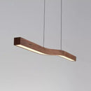 Axyaa LED Pendant Chandelier | Retro Walnut Wood Metal Hanging Lamp for Dining Table