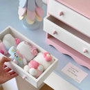 Axyaa Pink Wood 3 Drawer Makeup Organizer for Cute Bedroom Decor