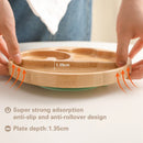 Axya Wooden Bamboo Baby Feeding Bowl with Suction Cup Divider, BPA-Free