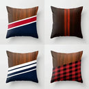Axyaa Wood Texture Marble Pillowcases - Geometric Cushions Case for Home Decor