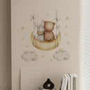 Axyaa Animal Wall Stickers: Rabbit & Bear Patterns for Kids Rooms