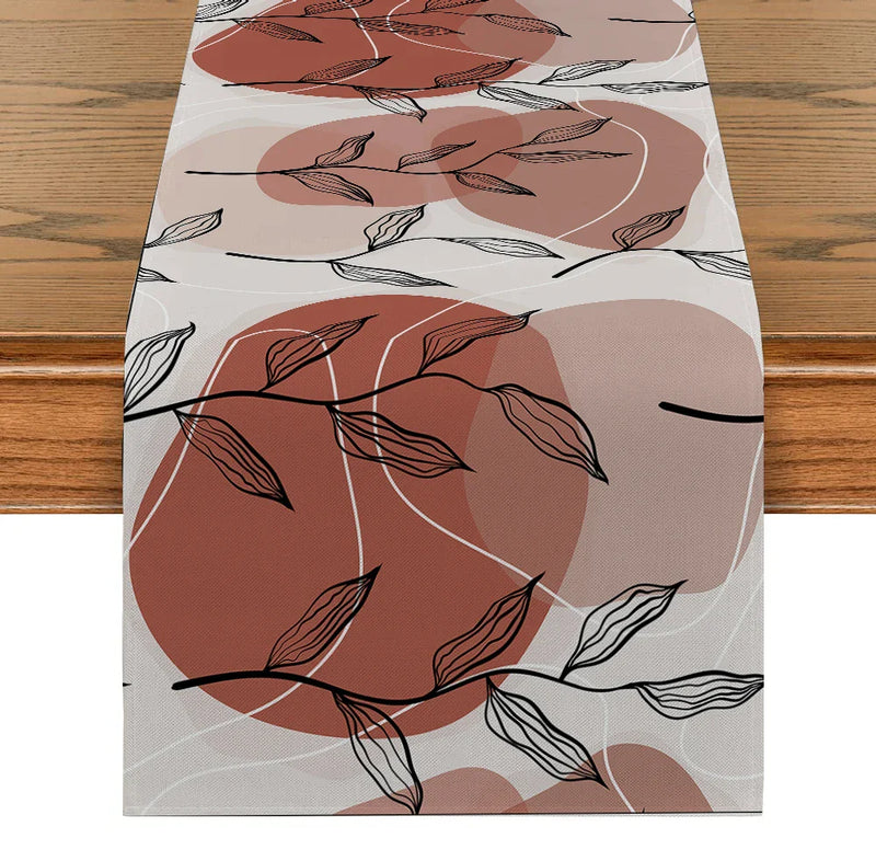 Axyaa Geometric Lines Plant Table Runner for Indoor Outdoor Home Kitchen Dining Decor