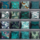 Axyaa Dark Green Floral Animal Pattern Pillowcase - 45cm