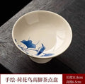 Axyaa Hand-Painted Ceramic High Leg Tea Tray - Exquisite Living Room Fruit Dim Sum Plate.