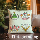 Axyaa Christmas Animals & Festive Patterns Pillow Covers for Sofa, Bedroom, Car