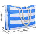 Axyaa Large Capacity Stripe Tote: Foldable Beach & Shopping Bag, Ideal for Travel & Play.