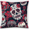 Axyaa Skull Print Series Cushion Cover - Rainbow Peach Decoration for Home
