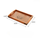 Axyaa Wooden Tea Tray: Orchid Tea Color, Chinese Rectangular Solid Wood Tray