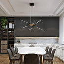Axyaa Modern Black and Gold LED Chandelier for Home Decor