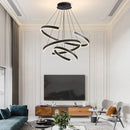 Axyaa Modern Black 3 Rings LED Chandelier for Living Room, Bedroom & Restaurant