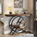 Axyaa Industrial 4-Tier Console Table, 39.4" Entryway Sofa Table with Thickened Top