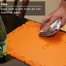 Axyaa Orange Faux Leather Square Placemats - Set of 6