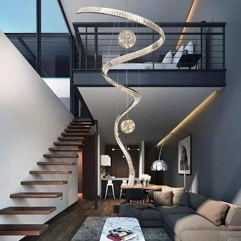 Axyaa Rotating Crystal Chandelier for Modern Villa Interior Lighting