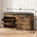 Axyaa Shoe Storage Bench with Cushioned Seat & Flip Drawers