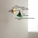 Axyaa Glass LED Wall Sconce, Luxury Stair Light, E27 Bulb, Green & White