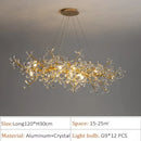 Axyaa Gold Crystal Chandelier Living Dining Room Modern Flower Pendant Light