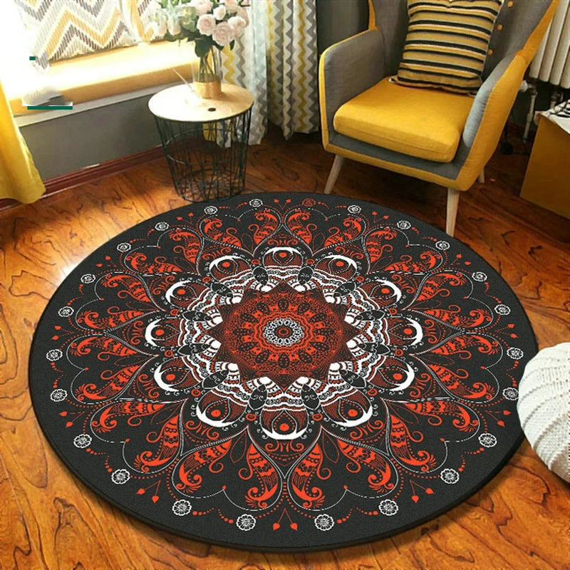 Ethnic Mandala Round Carpet for Living Room Decor by Axyaa