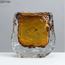 Axyaa Amber Wrinkle Glass Vase Hydroponics Floral Desk Decoration Artificial Flowers