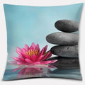 Buddha Zen Stone Flower Pillow Case for Home Office Decor Sofa Cushion Cover.