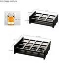 Axya Spirit Glass Set with Wooden Cup Holder - Branded Liquor Glasses & Shot Glasses