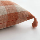Orange Linen Tassels Cushion Cover by Axyaa: Decorative Pillow for Living Room, Bed, Sofa
