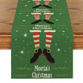 Christmas Shoes Snow Point Table Runner by Axyaa - Farmhouse Dining & Wedding Party Decor