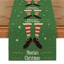 Christmas Shoes Snow Point Table Runner by Axyaa - Farmhouse Dining & Wedding Party Decor