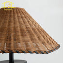 Axyaa Wabi-sabi Ceramic LED Table Lamp with Rattan Weaving Design