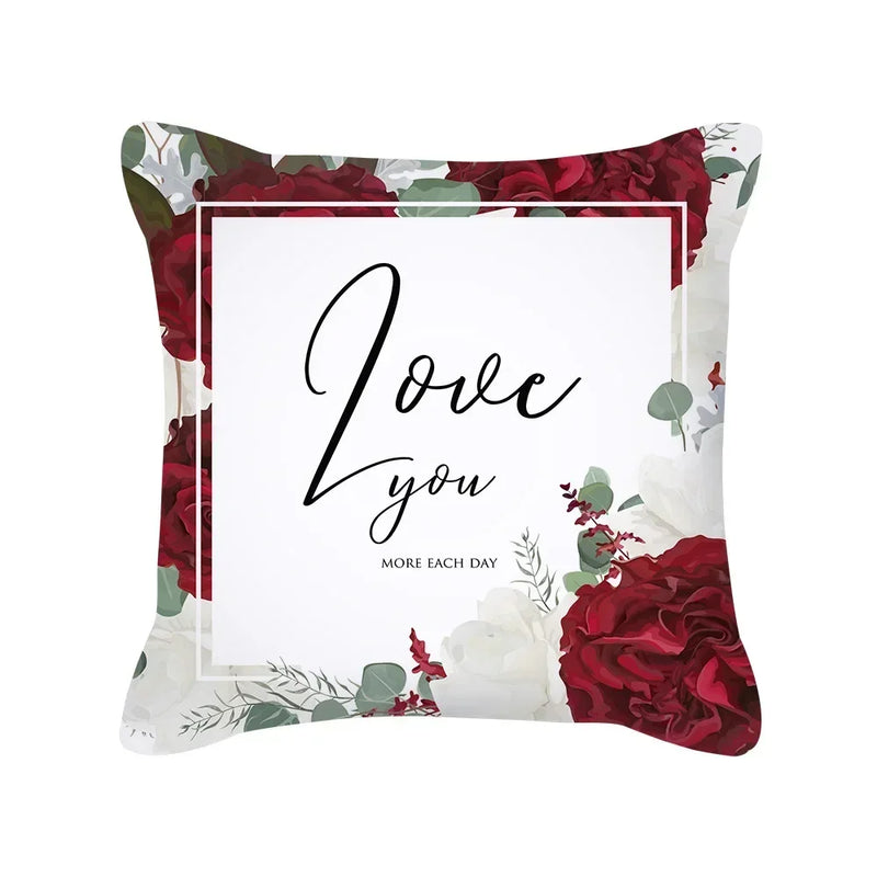 Red Geometric Pillow Case 45x45cm for Sofa, Car, Home Decor - Axyaa