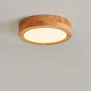 Axyaa Modern Round LED Wood Ceiling Lights for Bedroom, Nordic Design Home Decor Lamp