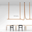 Axyaa Leather Belt Chandelier: Minimalist Nordic Design Pendant Light, LED for Kitchen Island