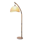 Axyaa Bamboo Rustic Floor Lamp Nordic Home Decor LED Light