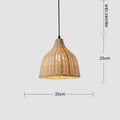 Axyaa Rattan Wicker Chandelier Pendant Light Handwoven Hanging Lamp E27 Bulb