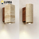 Axyaa Wabi Sabi Limestone Wall Light Sconce LED Lighting for Bedroom Living Room