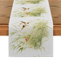 Axyaa Bamboo Plant Bird Table Runner for Kitchen Dining and Home Decor