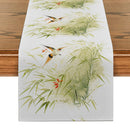 Axyaa Bamboo Plant Bird Table Runner for Kitchen Dining and Home Decor