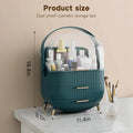 Axyaa Clear Lid Cosmetic Storage Box with 2 Drawers - Large Capacity Skincare Organizer