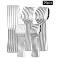 Axyaa 30-Piece Stainless Steel Cutlery Set - Ideal for Restaurants and Hotels