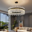 Axyaa Crystal Chandelier Pendant Light for Living and Dining Room