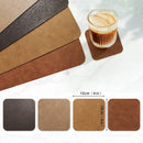 Axyaa Cowhide Grain Leather Placemats: Waterproof, Oilproof, Anti-skid Dinner Mats