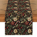 Axyaa Poinsettia Table Runner - Festive Dining Room Decor
