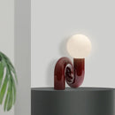 Axyaa Minimalist Glass Geometry LED Table Lamp for Bedroom and Living Room