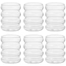 Axyaa Vintage Ripple Glass Cups for Coffee, Juice, Wine - Set of 2