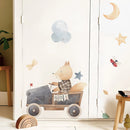 Nordic Style Mouse Animal Car Wall Decals by Axyaa for Nursery Bedroom Kids Home
