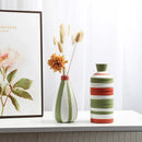 Axyaa Hand Drawn Ceramic Floral Vase, Modern Nordic Geometric Home Decor