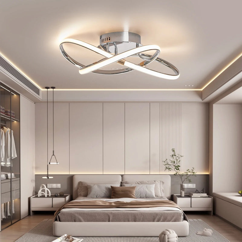 Axyaa Smart Home Modern LED Ceiling Lights: Living Room, Bedroom, Study Room, Black/Chrome/Gold