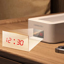 Axyaa Foldable Desk Lamp with Clock & USB Charging, Rechargeable LED Reading Light