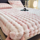 Axyaa Thickened Rabbit Plush Mattress Cover - Winter Warm Single Piece Protector